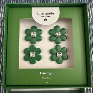 Kate Spade Green Flower Earrings New in Box